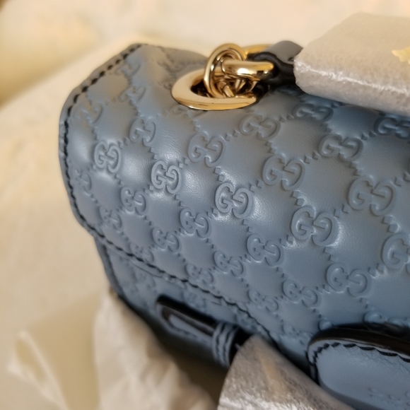 NEW GUCCI Mini Emily Microguccissima Periwinkle - Picture 16 of 16